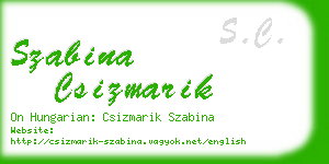 szabina csizmarik business card